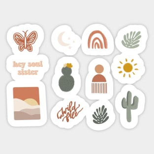 neutral tones modern boho aesthetic pack Sticker